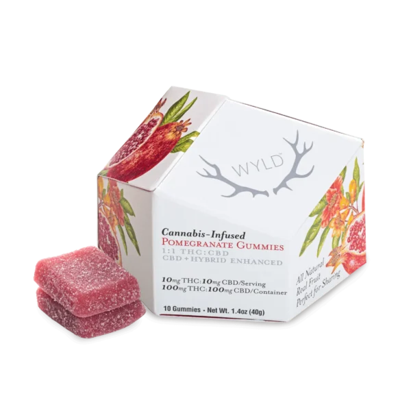 Wyld Pomegranate 1:1 CBD + Hybrid Enhanced Gummies