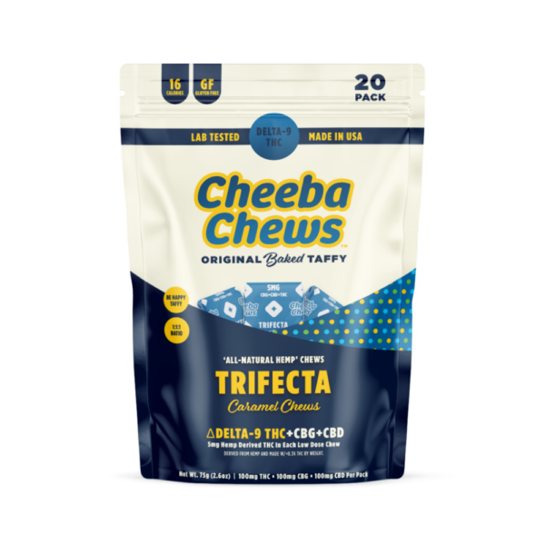 Cheeba Chews Delta-9 Trifecta Chews - Caramel Taffy